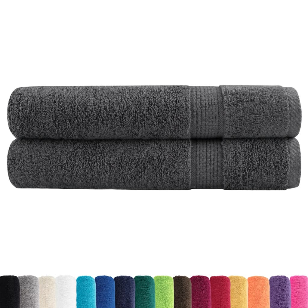 VidaXL Handtücher, 2 Stück, 600 g/m², 30 x 50 cm, anthrazitfarben