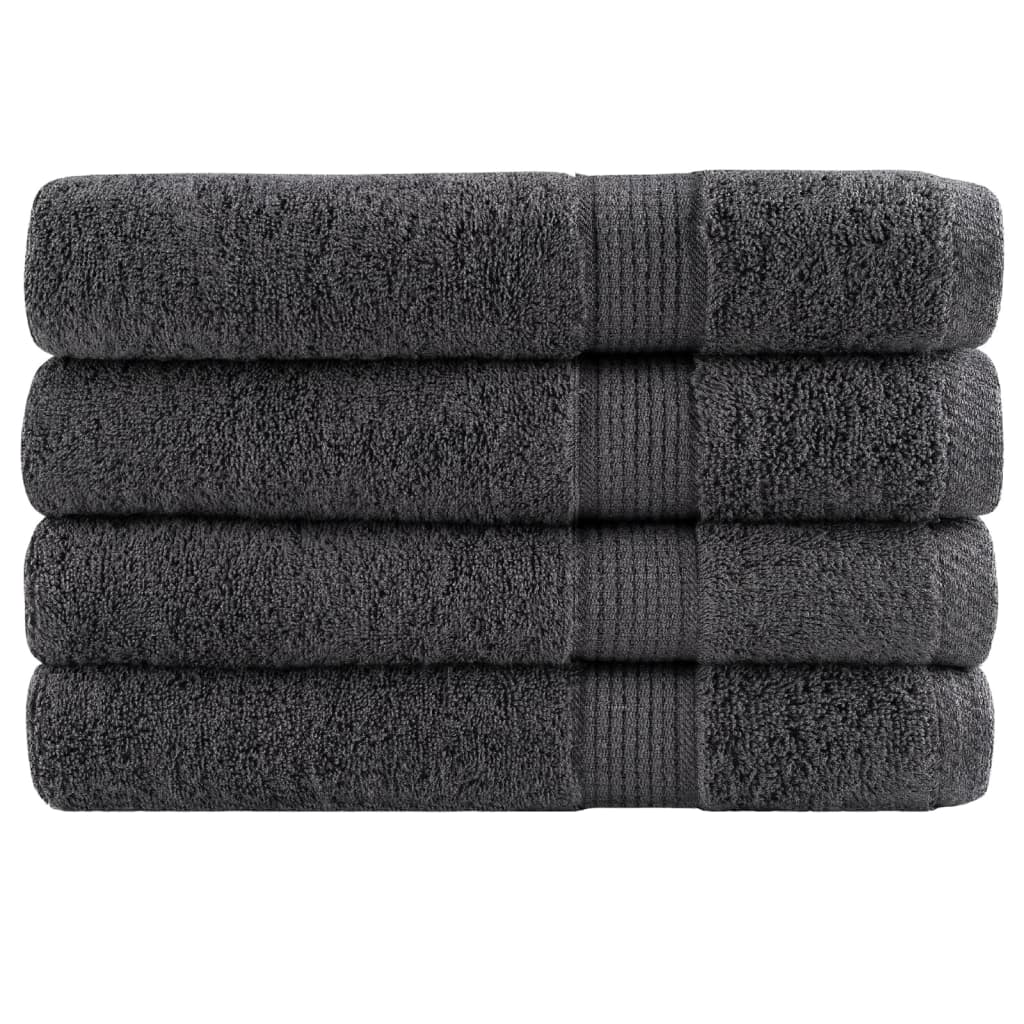 VidaXL Handtücher, 4 Stück, 600 g/m², 100 x 200 cm, anthrazitfarben