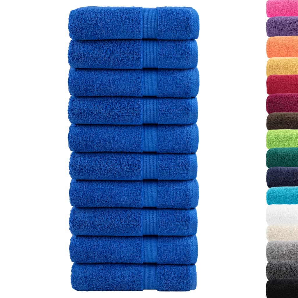 VidaXL Handdoeken solund 10 Stk. 600 g m² 50x100 cm blauw