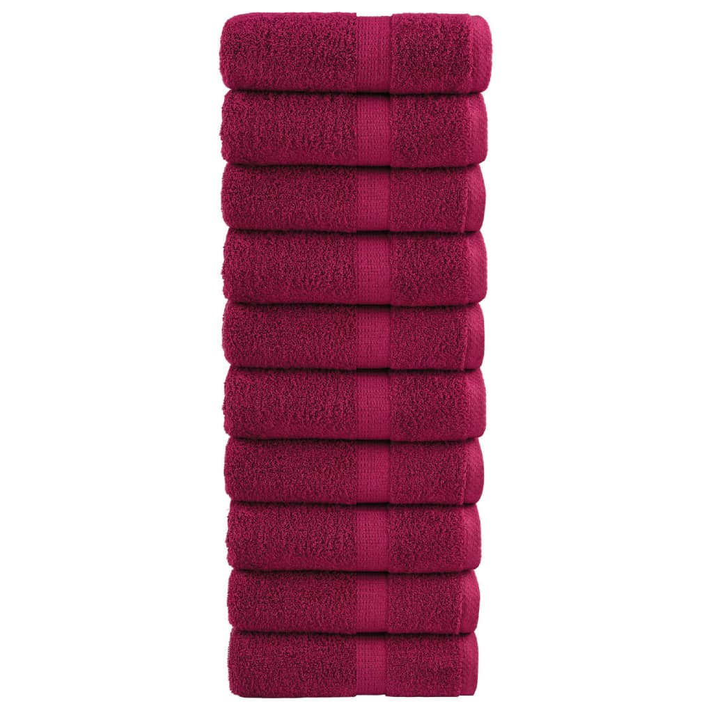 VidaXL Gästetücher, 10 Stück, 600 g/m², 30 x 30 cm, bordeauxrood