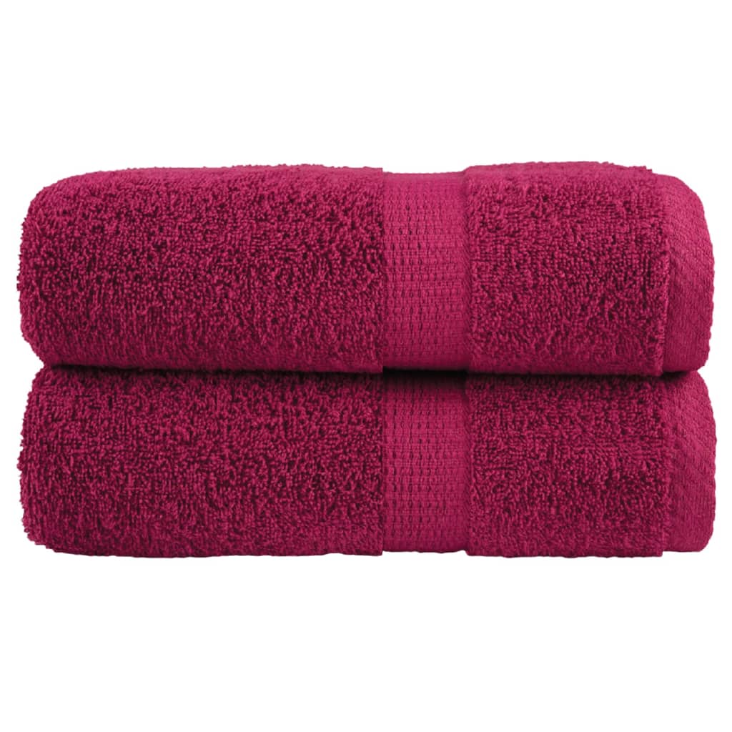 VidaXL Gästetücher, 2 Stück, 600 g/m², 30 x 50 cm, bordeauxrood