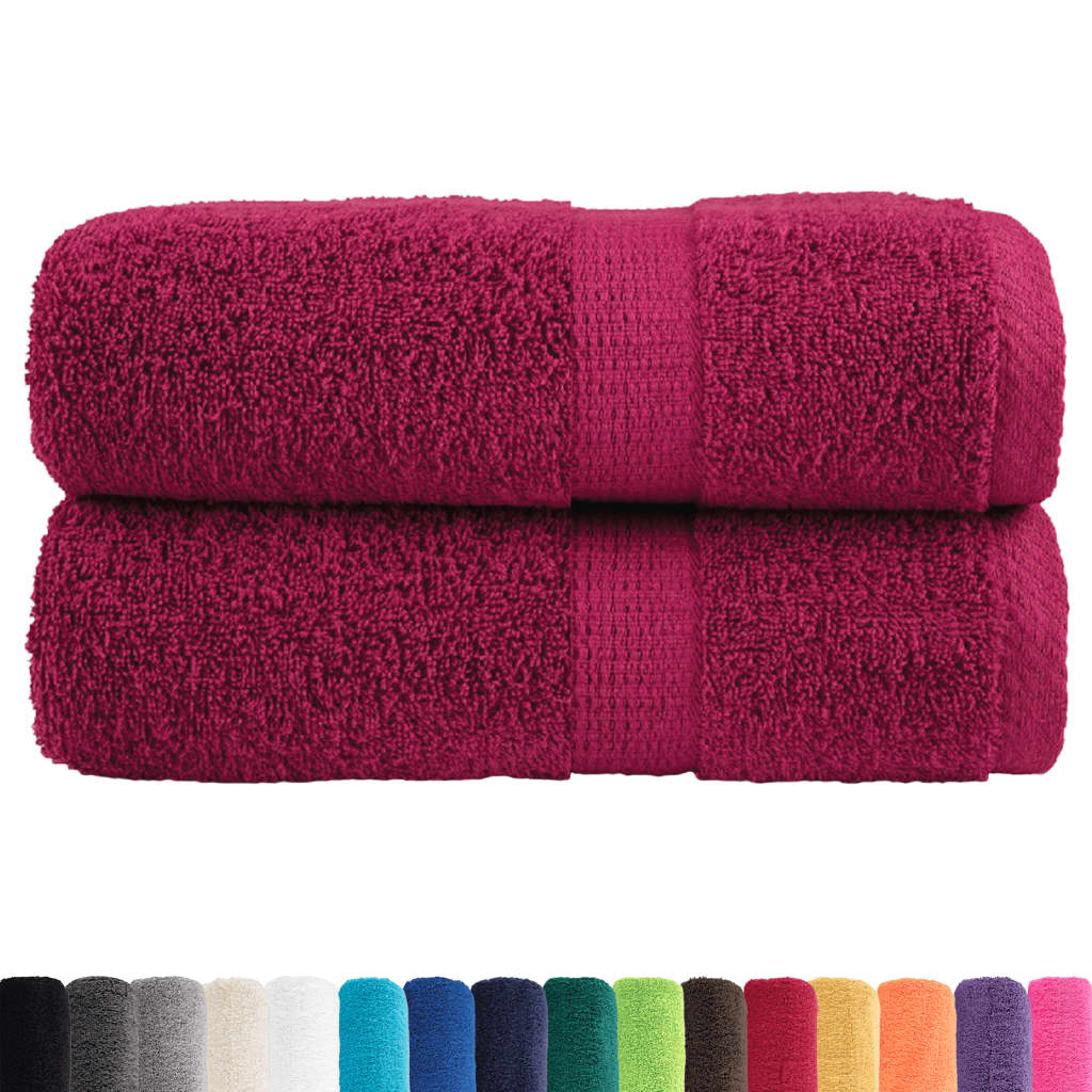 VidaXL Gästetücher, 2 Stück, 600 g/m², 30 x 50 cm, bordeauxrood