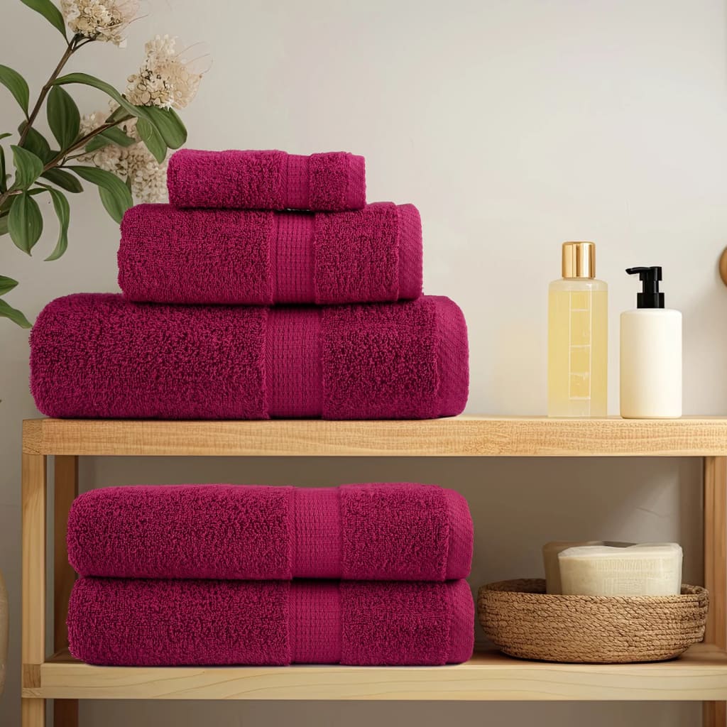 VidaXL Gästetücher, 2 Stück, 600 g/m², 30 x 50 cm, bordeauxrood