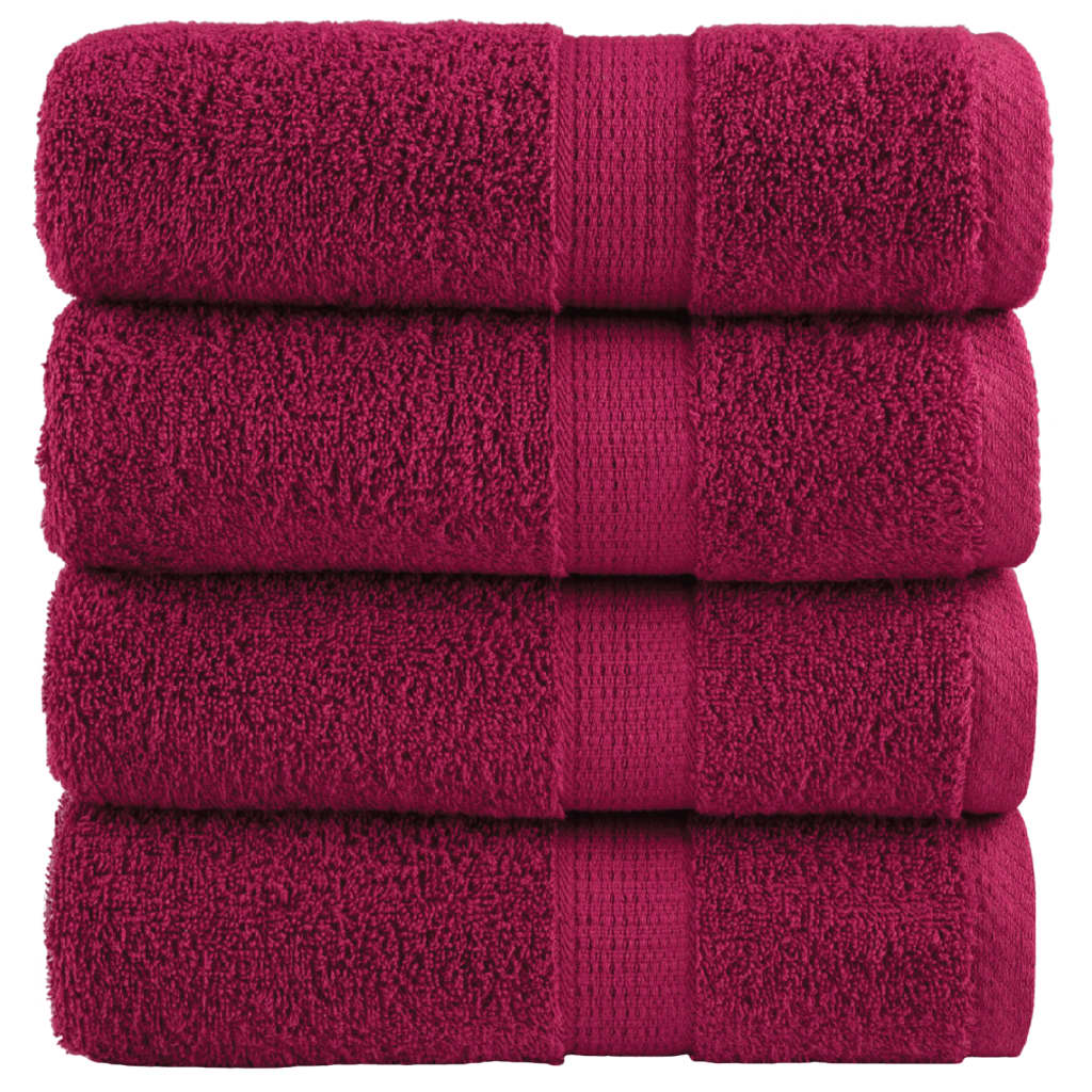 Vidaxl gastendoekjes solund 4 st 600 g m² 30x50 cm bordeauxrood