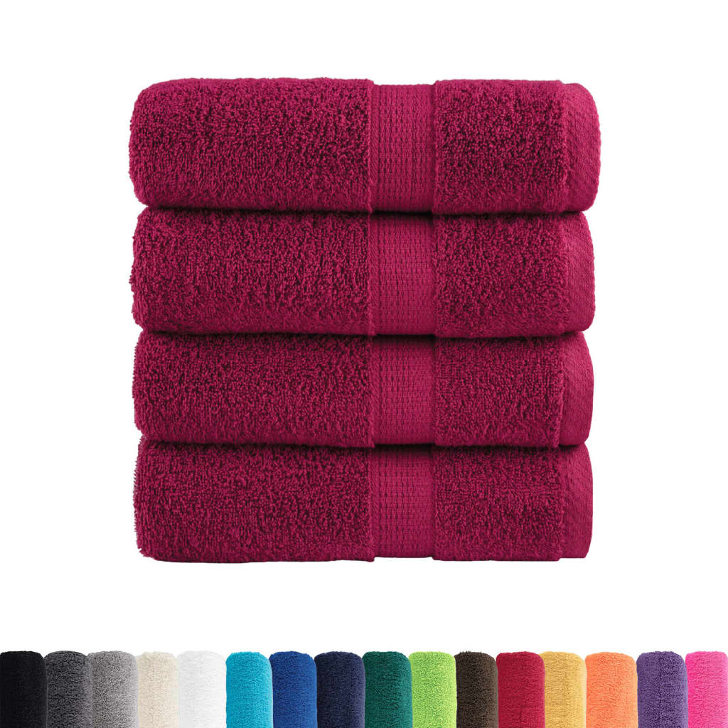 Vidaxl gastendoekjes solund 4 st 600 g m² 30x50 cm bordeauxrood