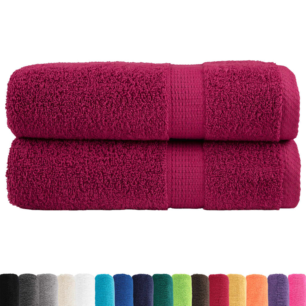 VidaXL Badetücher, 2 Stück, 600 g/m², 70 x 140 cm, bordeauxrood