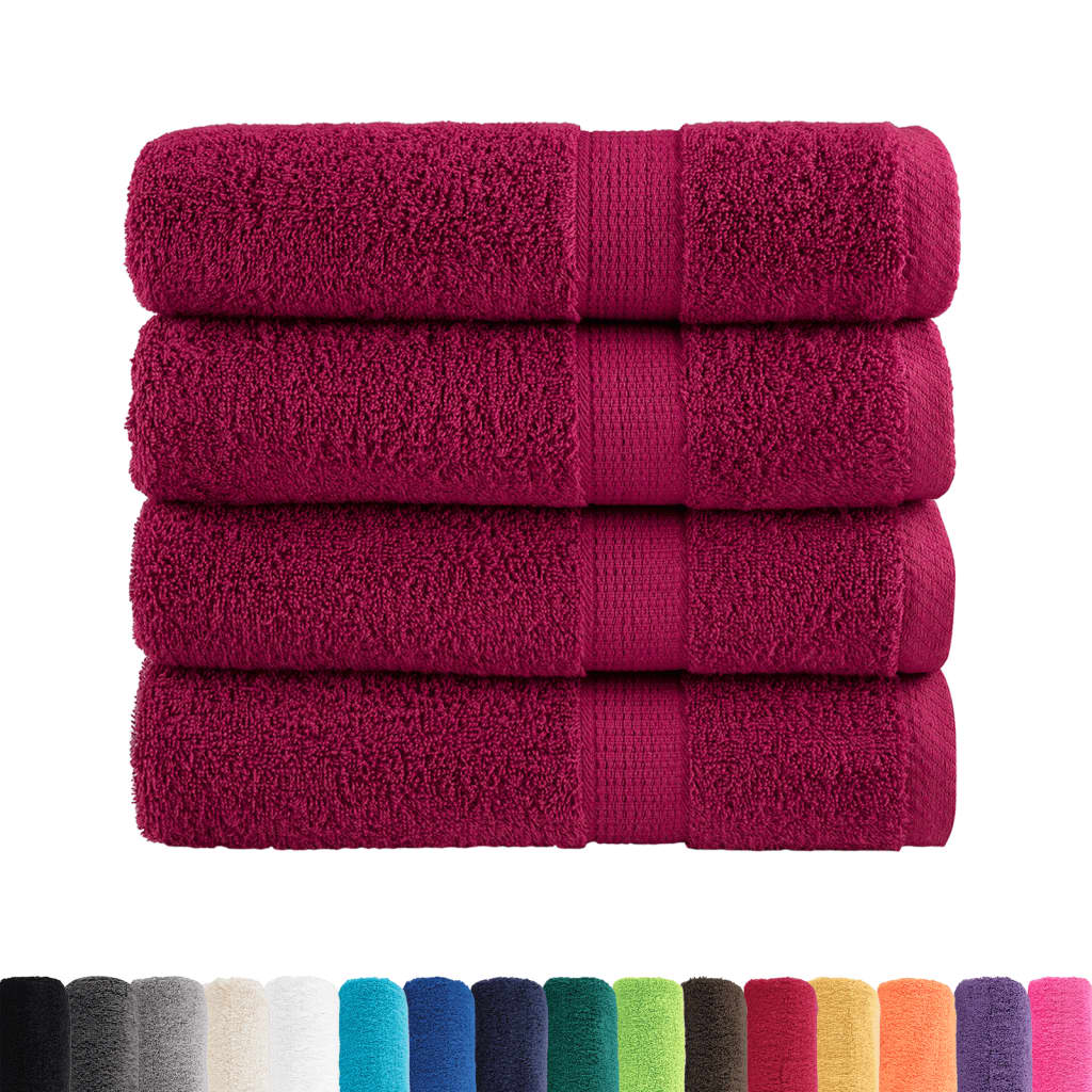VidaXL Badetücher, 4 Stück, 600 g/m², 70 x 140 cm, Bordeauxrot