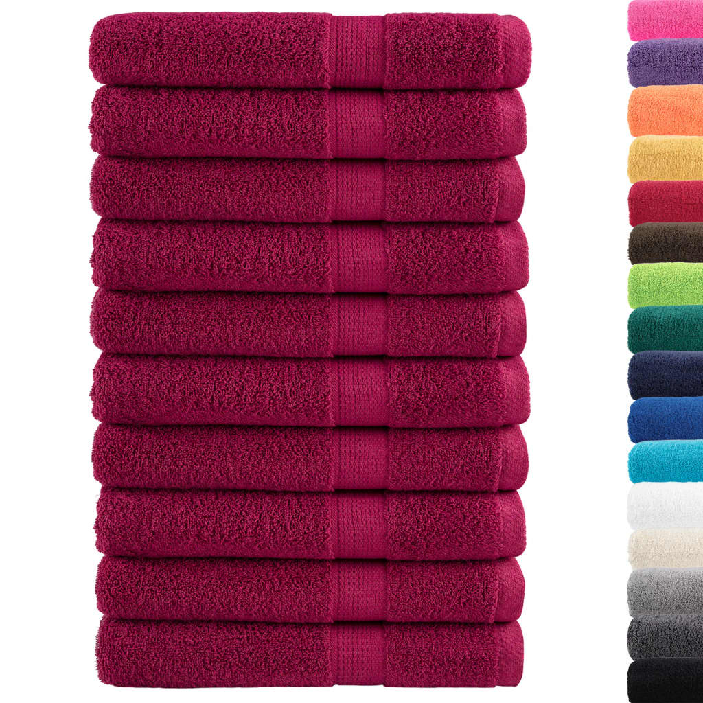 Vidaxx Saunahandtücher Solund 10 Stück 600 g m² 80x200 cm Bordeaux