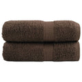 Vidaxl premium washandjes solund 2 stuks bruin 30x30 cm 600 g m²