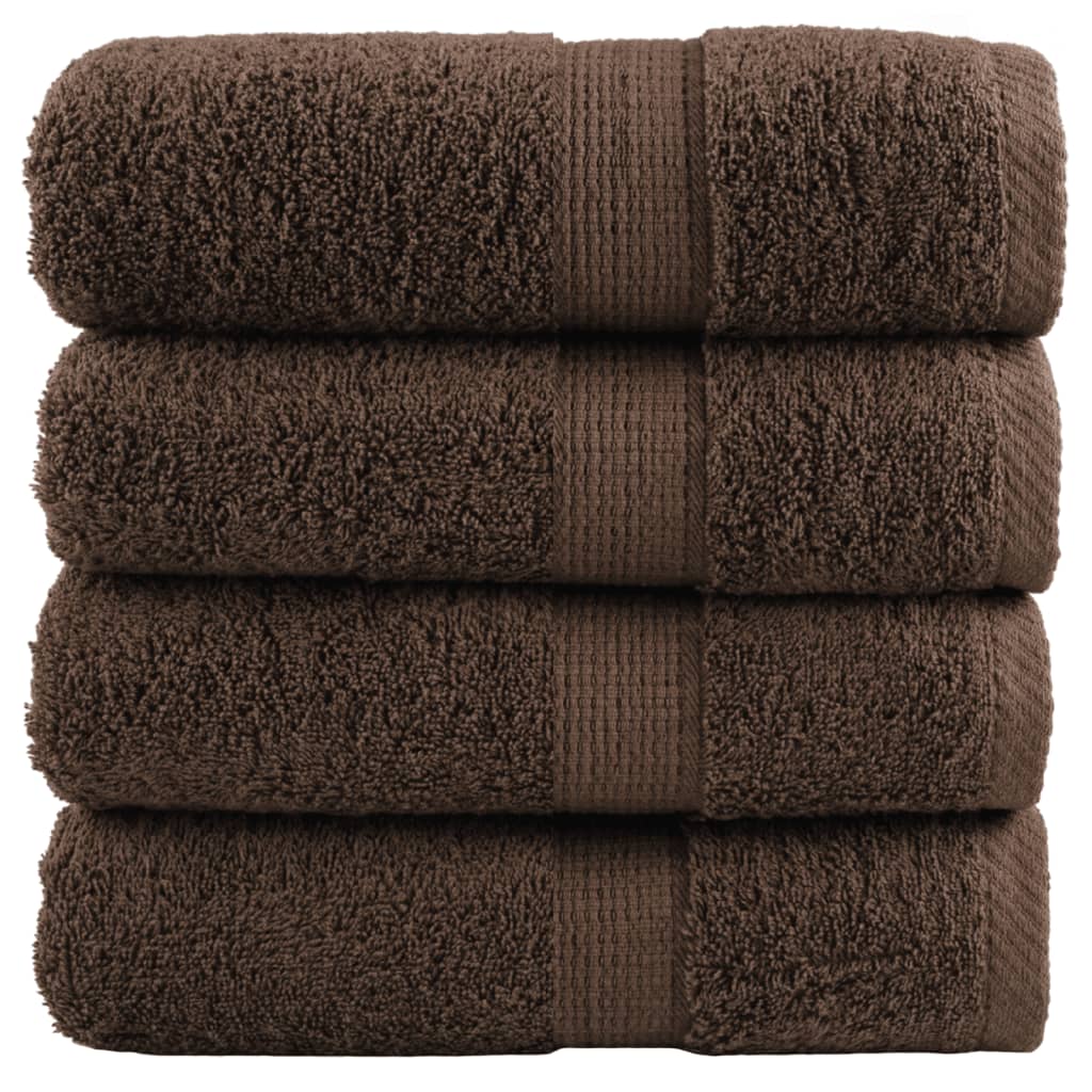 VidaXL Gästetücher, 4 Stück, 600 g/m², 30 x 30 cm, braun