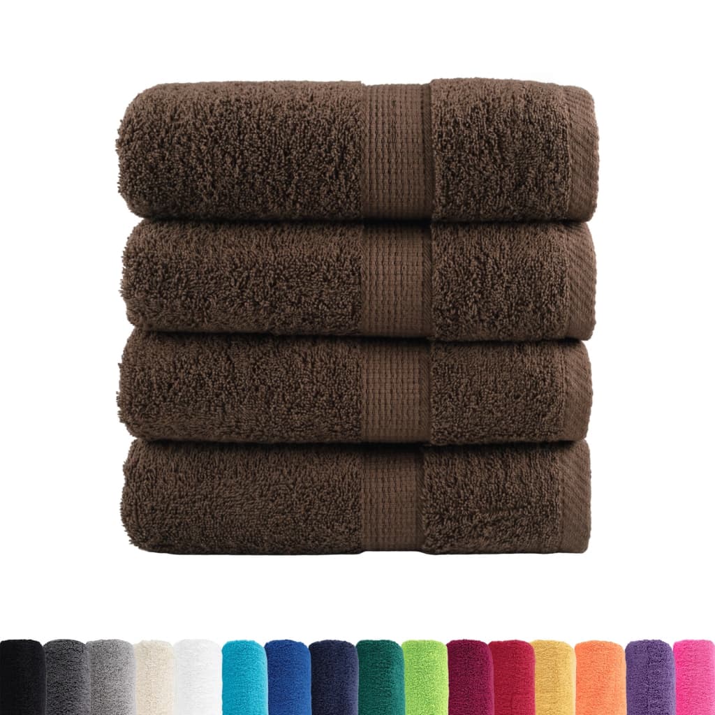 VidaXL Gästetücher, 4 Stück, 600 g/m², 30 x 30 cm, braun