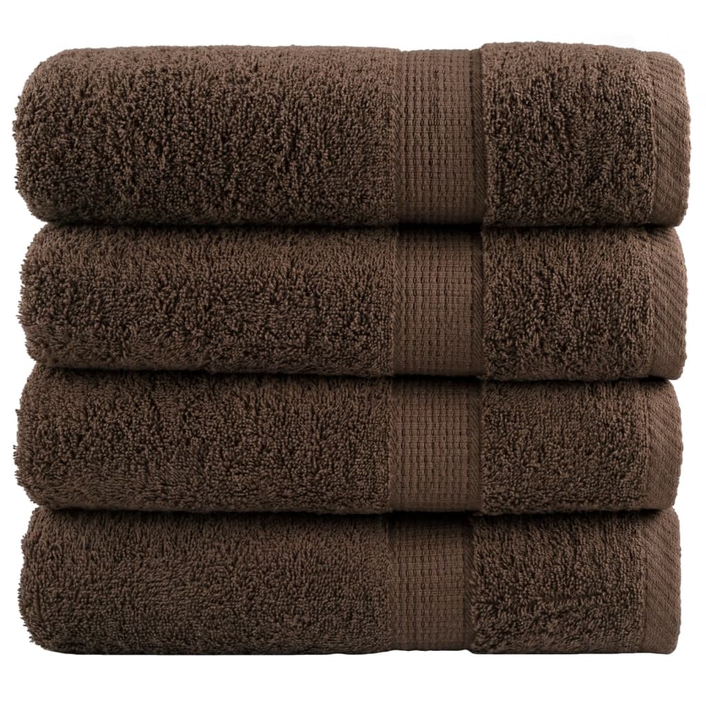 VidaXL Handtücher, 4 Stück, 600 g/m², 50 x 100 cm, braun