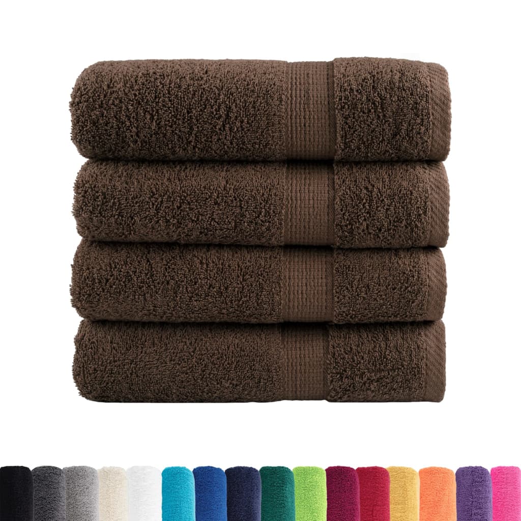 VidaXL Handtücher, 4 Stück, 600 g/m², 50 x 100 cm, braun