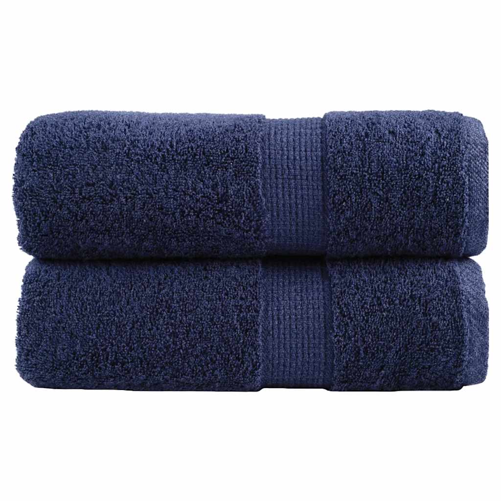 Vidaxl premium washandjes solund 2 stuks marineblauw 30x30 cm 600 g m²