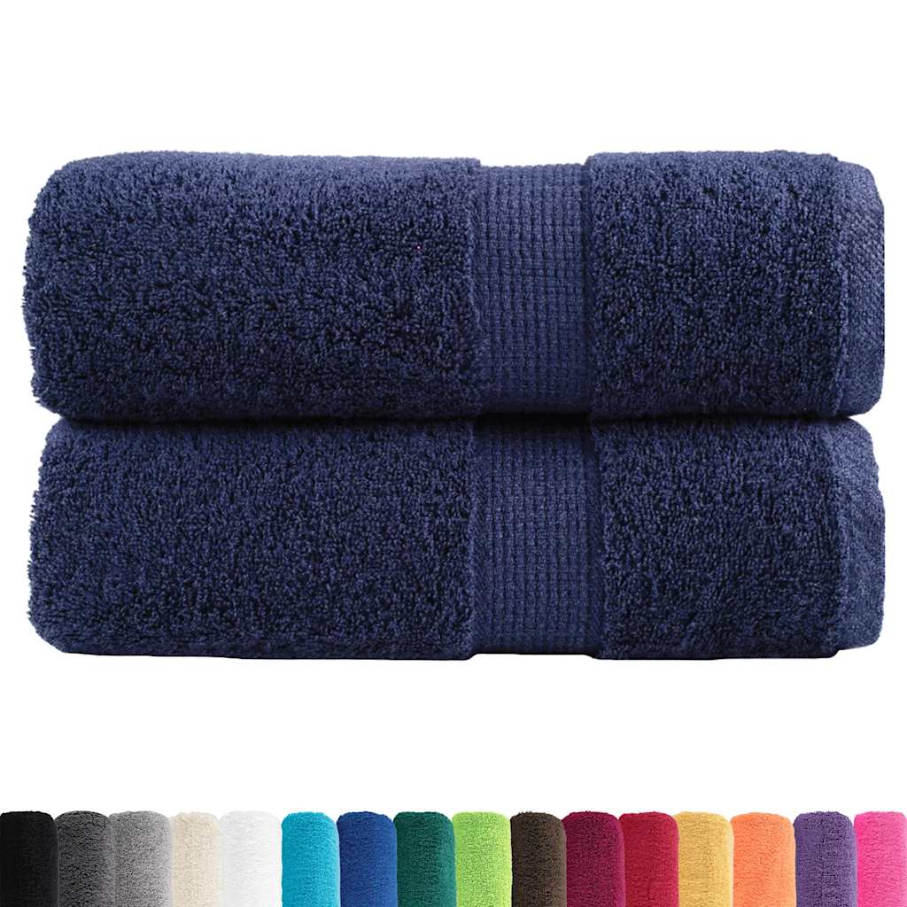 Vidaxl premium washandjes solund 2 stuks marineblauw 30x30 cm 600 g m²