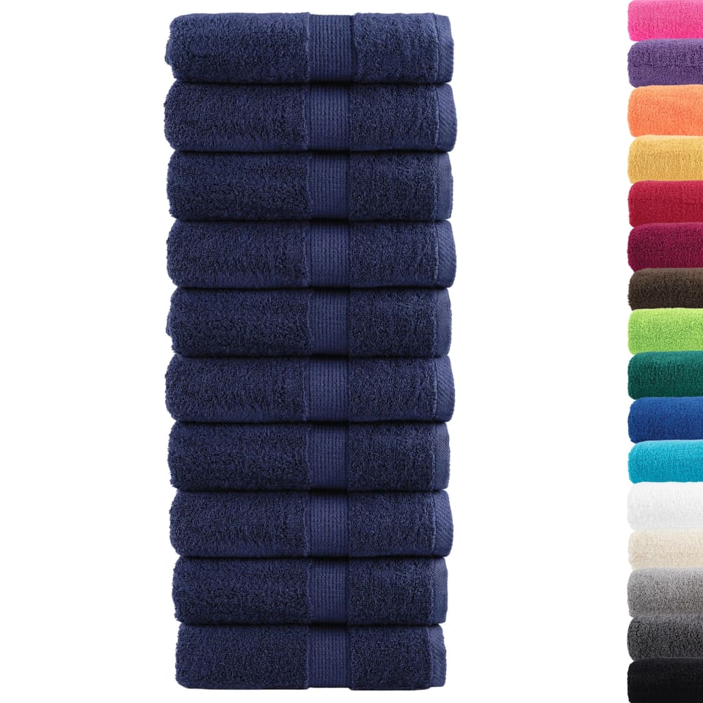 VidaXL Gästetücher, 10 Stück, 600 g/m², 30 x 30 cm, marineblau
