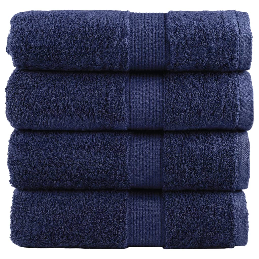 VidaXL Gästetücher, 4 Stück, 600 g/m², 30 x 50 cm, marineblau