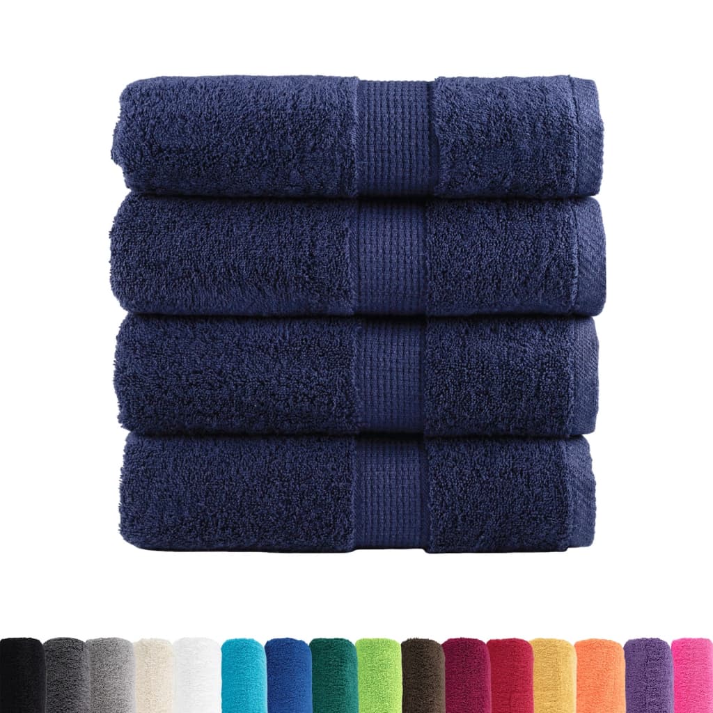 VidaXL Gästetücher, 4 Stück, 600 g/m², 30 x 50 cm, marineblau