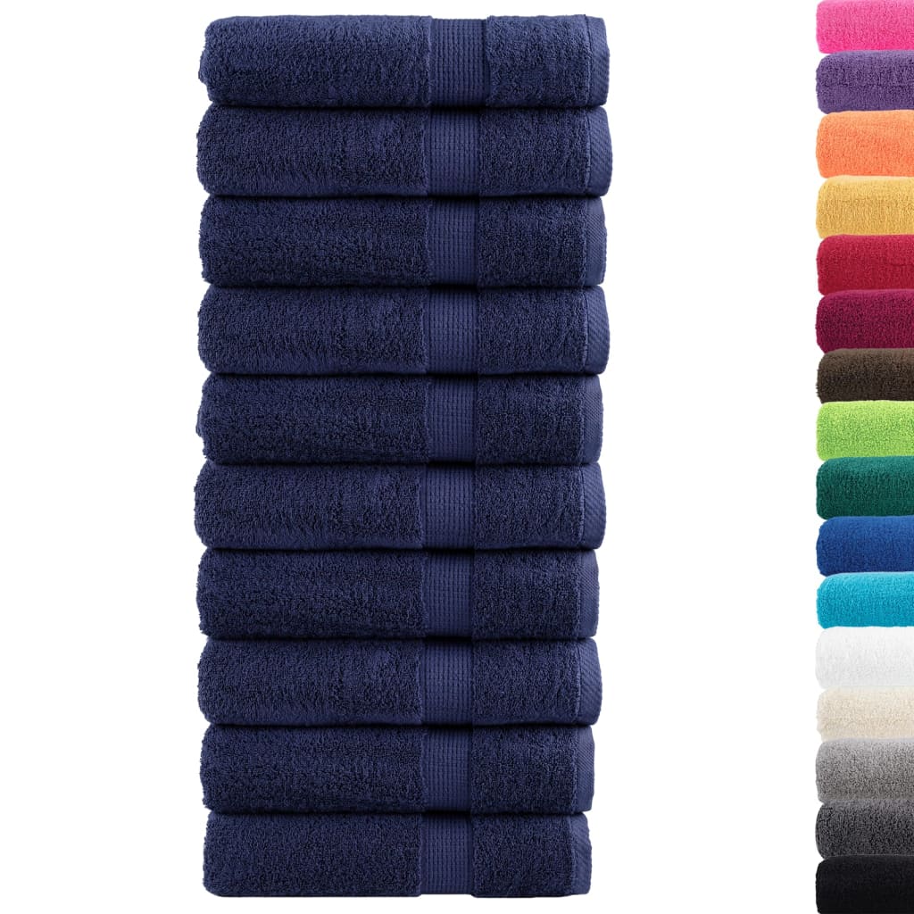 VidaXL Handdoeken solund 10 Stück 600 g m² 50x100 cm Marineblau
