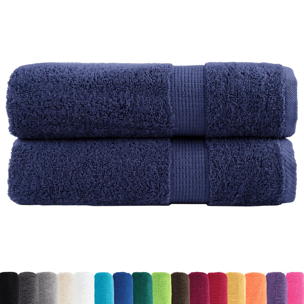 VidaXL Badetücher, 2 Stück, 600 g/m², 100 x 150 cm, marineblau