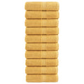 Vidaxl premium washandjes solund 10 stuks goud 30x30cm 600 g m²