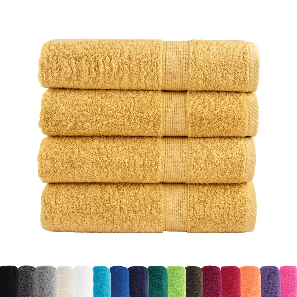 VidaXL Badetücher, 4 Stück, 600 g/m², 70 x 140 cm, goldfarben
