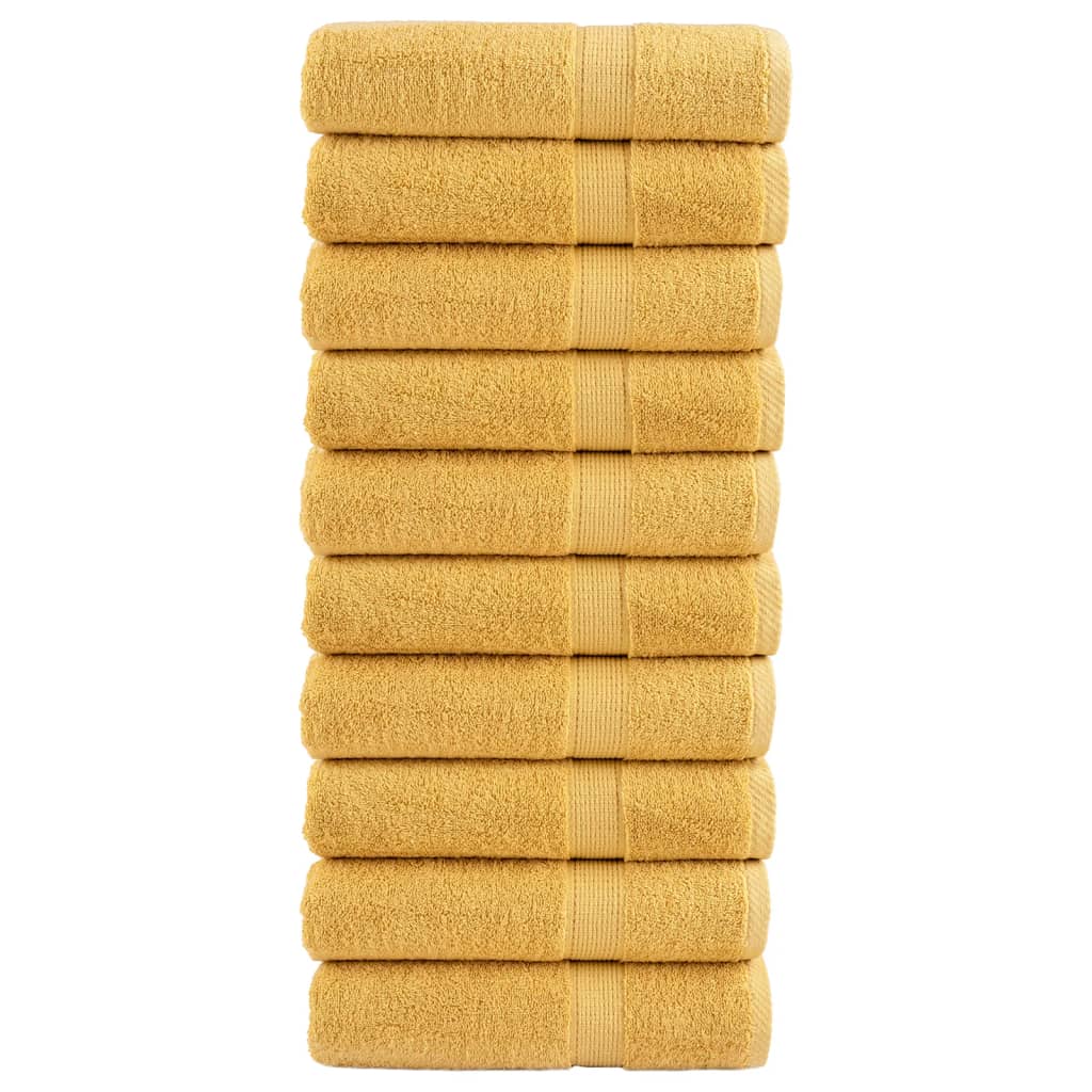 VidaXL Badetücher Solund 10 Stcs 600 g m² 70 x 140 cm Goldfarbe