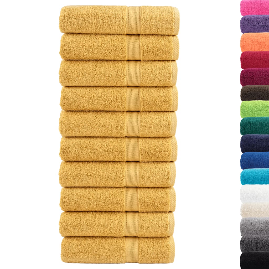 VidaXL Badetücher Solund 10 Stcs 600 g m² 70 x 140 cm Goldfarbe