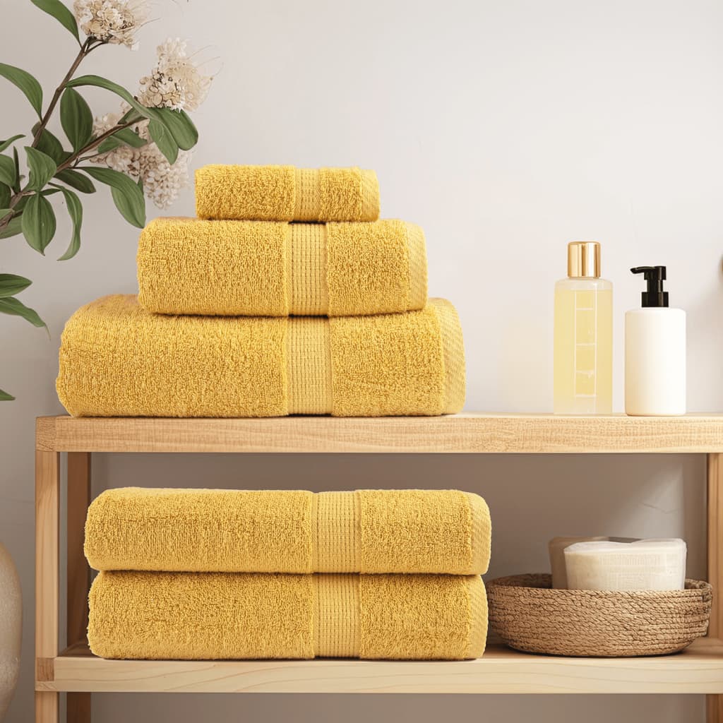 VidaXL Badetücher Solund 10 Stcs 600 g m² 70 x 140 cm Goldfarbe