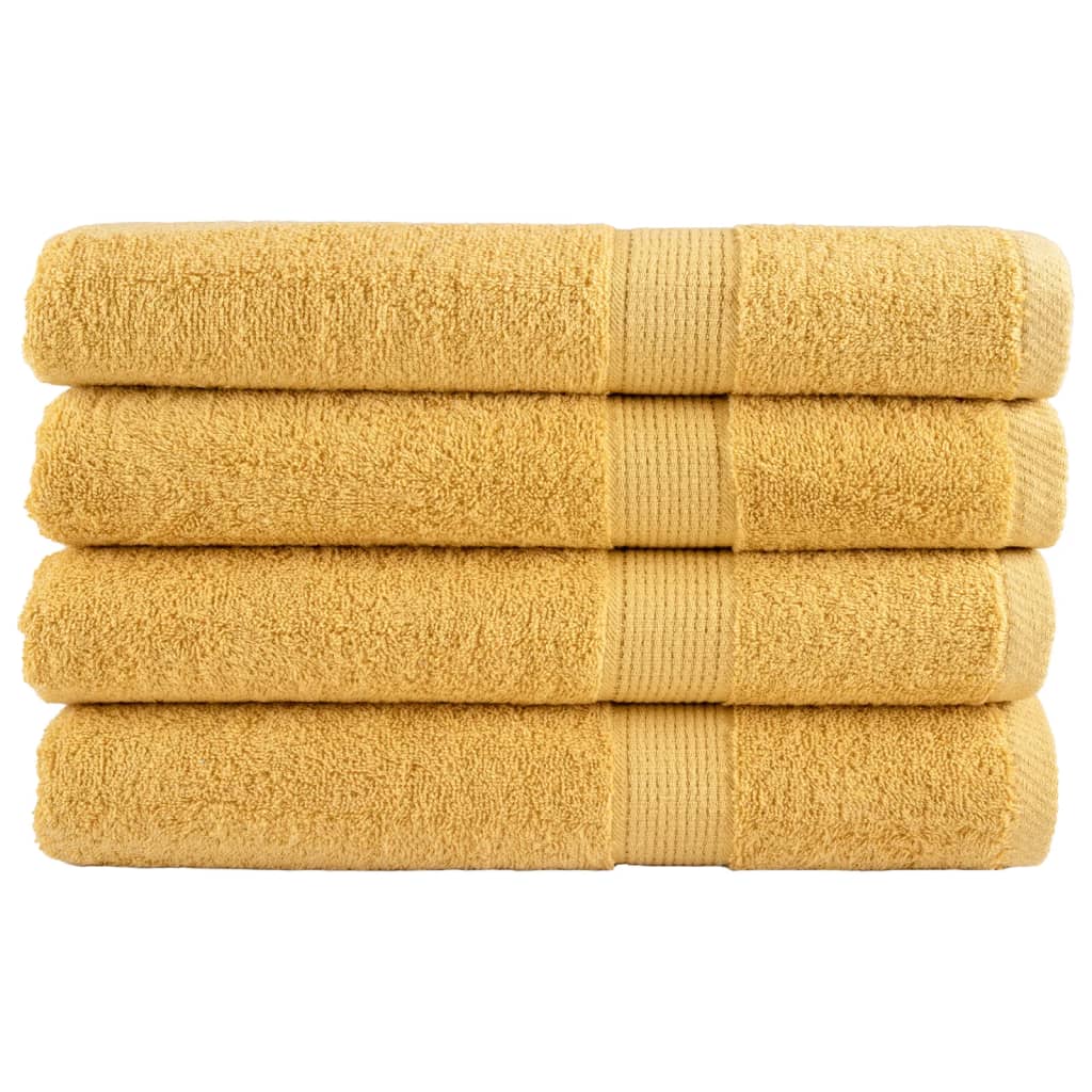 VidaXL Saunatücher, 4 Stück, 600 g/m², 80 x 200 cm, goldfarben