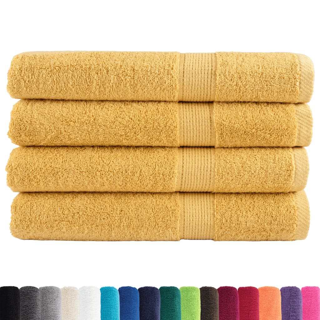 VidaXL Saunatücher, 4 Stück, 600 g/m², 80 x 200 cm, goldfarben