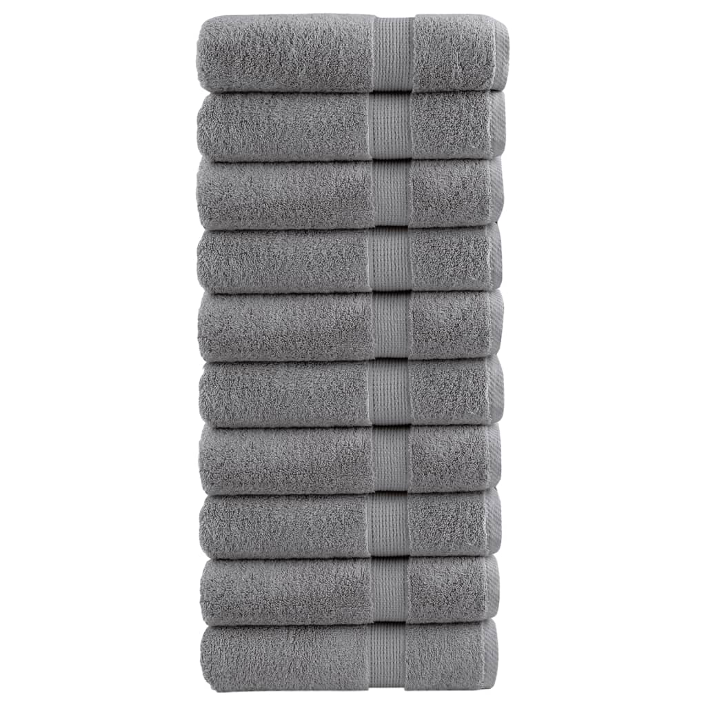 VidaXL Handdoeken Solund 10 Stück 600 g m² 50x100 cm grau