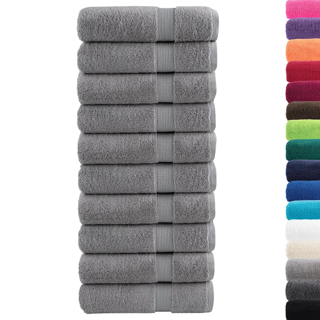 VidaXL Handdoeken Solund 10 Stück 600 g m² 50x100 cm grau