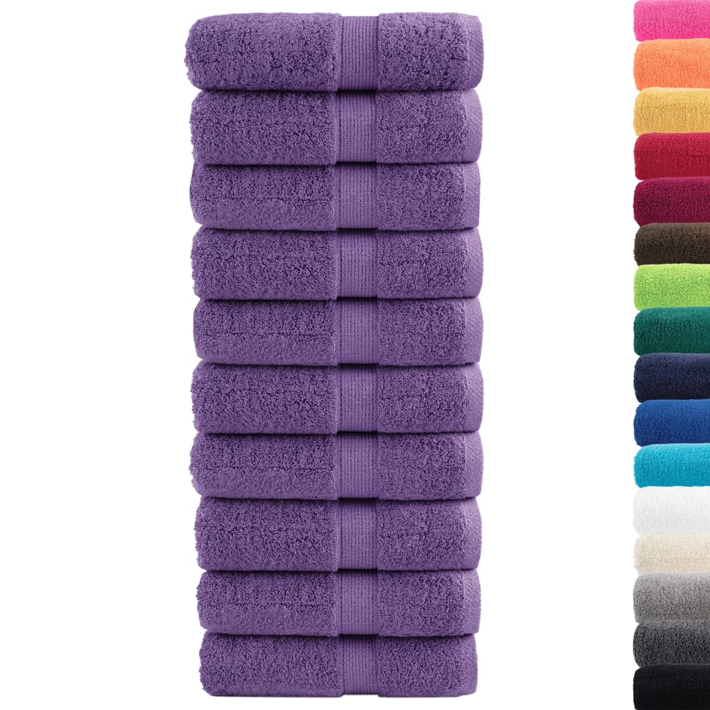 VidaXL Gästetücher, 10 Stück, 600 g/m², 30 x 30 cm, lila