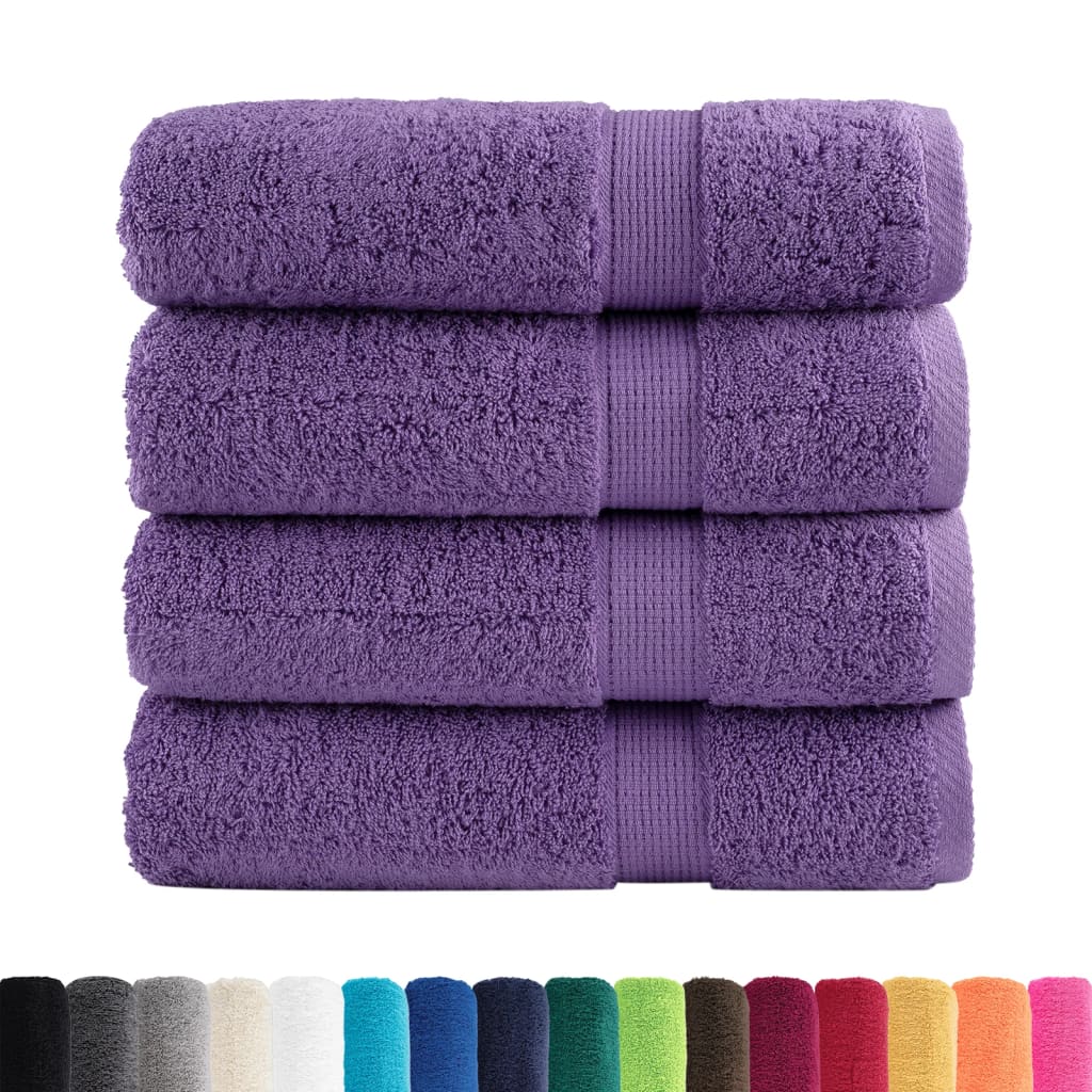 VidaXL Badetücher, 4 Stück, 600 g/m², 70 x 140 cm, lila