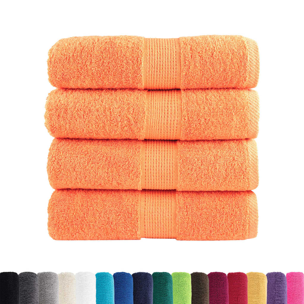 VidaXL Gästetücher, 4 Stück, 600 g/m², 30 x 30 cm, orange