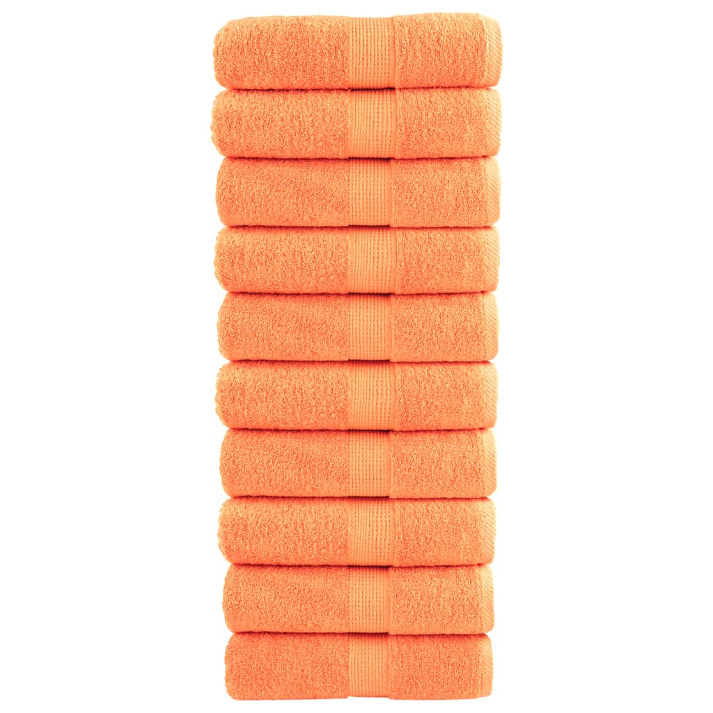 VidaXL Gästetücher, 10 Stück, 600 g/m², 30 x 50 cm, orange