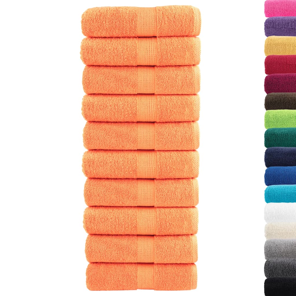 VidaXL Gästetücher, 10 Stück, 600 g/m², 30 x 50 cm, orange