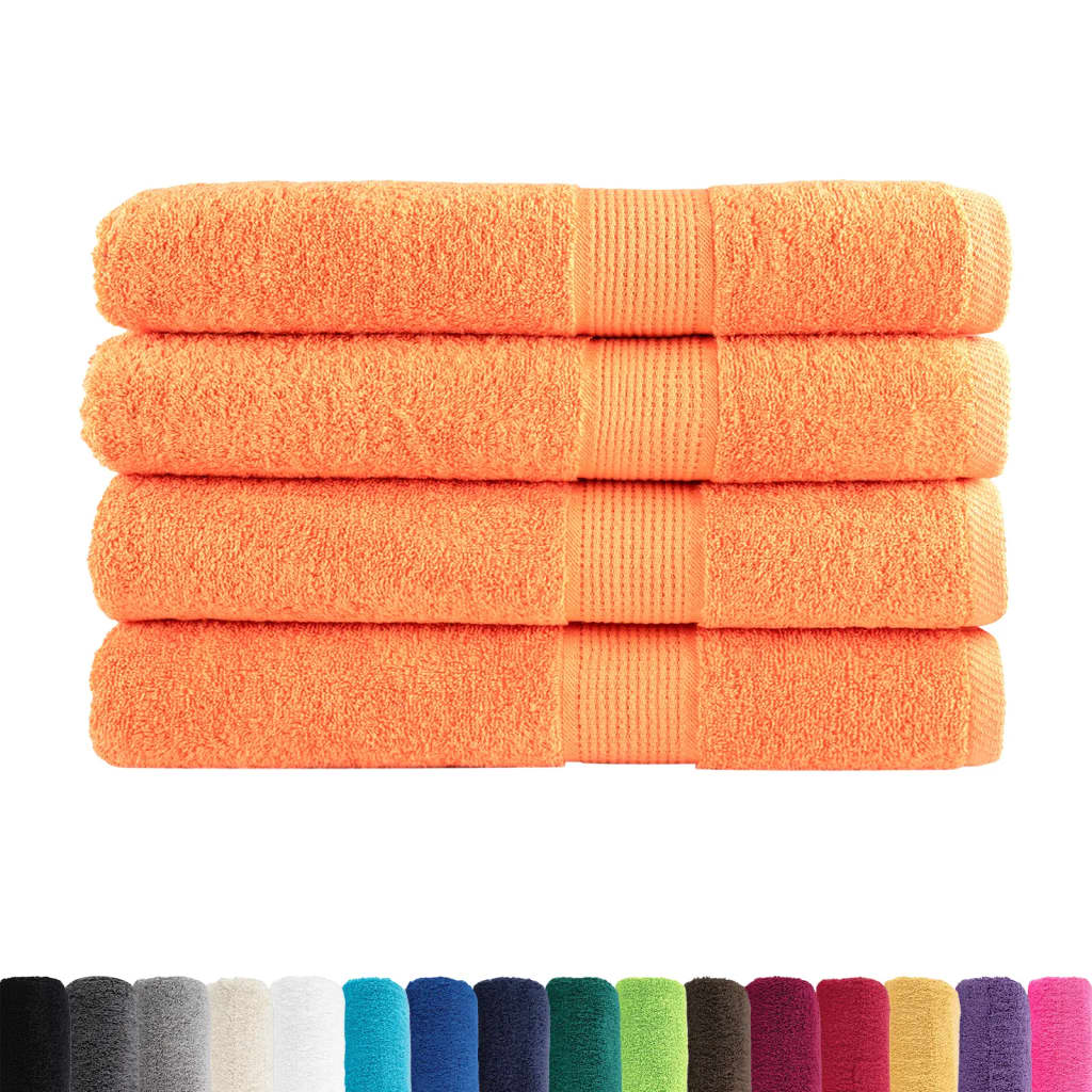 VidaXL Saunatücher, 4 Stück, 600 g/m², 80 x 200 cm, orange