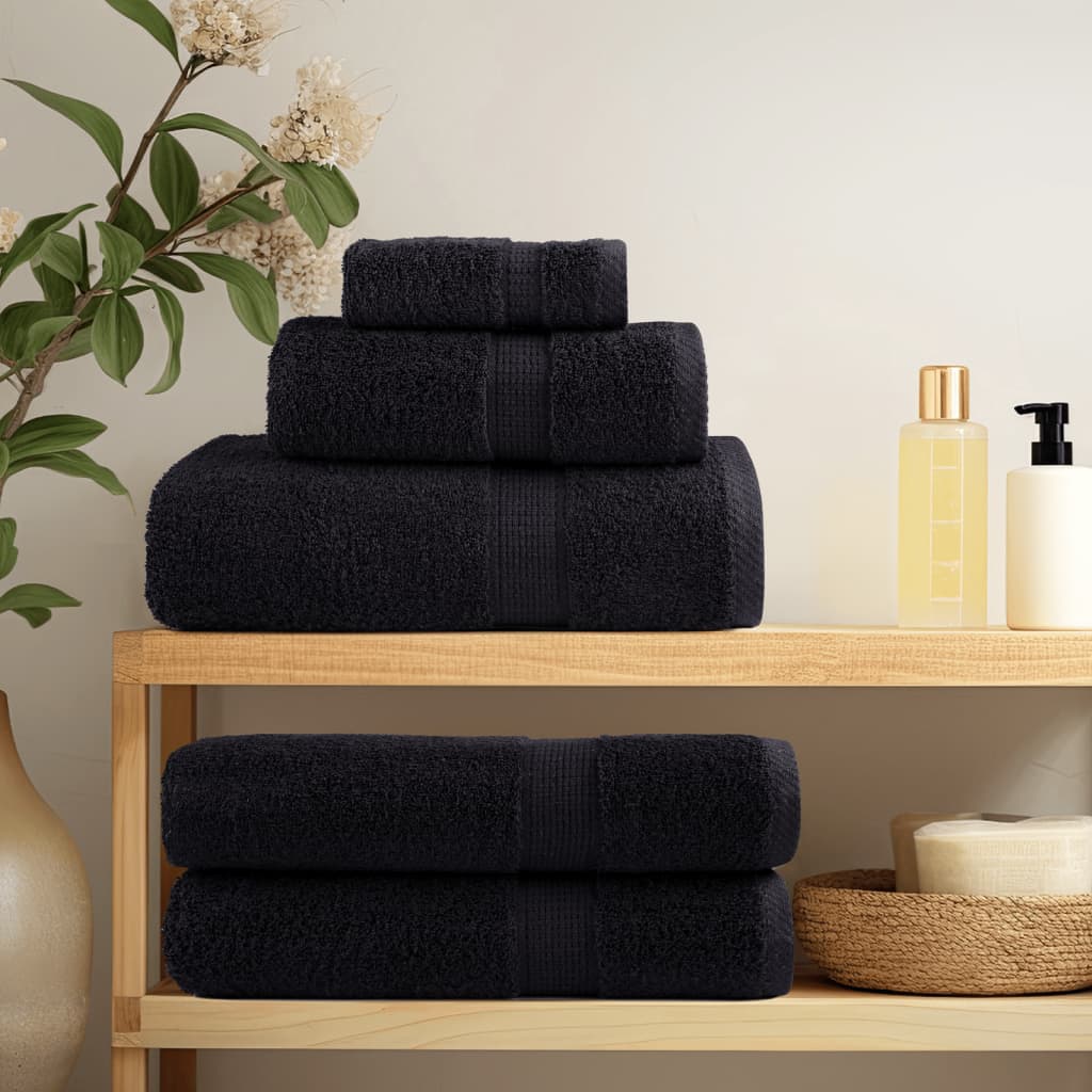 VidaXL Badetücher, 4 Stück, 600 g/m², 70 x 140 cm, schwarz