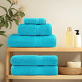 Vidaxl premium washandjes solund 10 stuks turquoise 30x30 cm 600 g m2