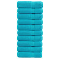Vidaxl badhanddoeken solund 10 st 600 g m² 70x140 cm turquoise