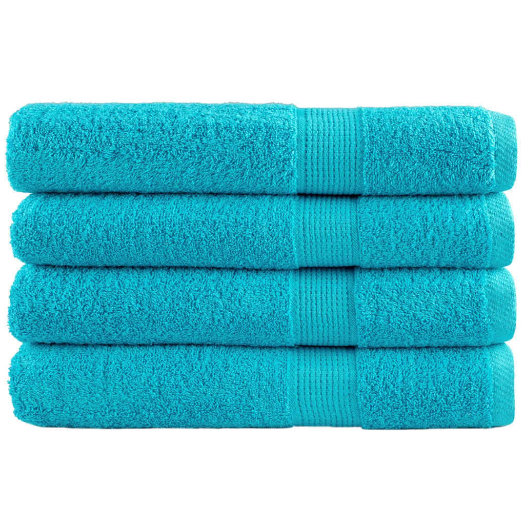 VidaXL Handtücher, 4 Stück, 600 g/m², 100 x 200 cm, türkis