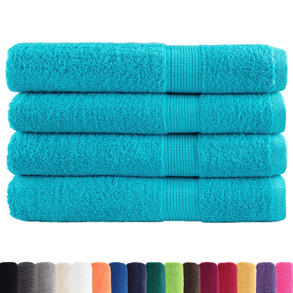 VidaXL Handtücher, 4 Stück, 600 g/m², 100 x 200 cm, türkis