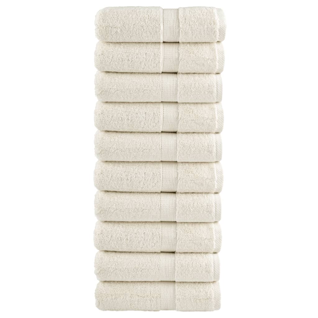 Vidaxl premium washandjes solund 10 stuks crème 30x30 cm 600 g m2