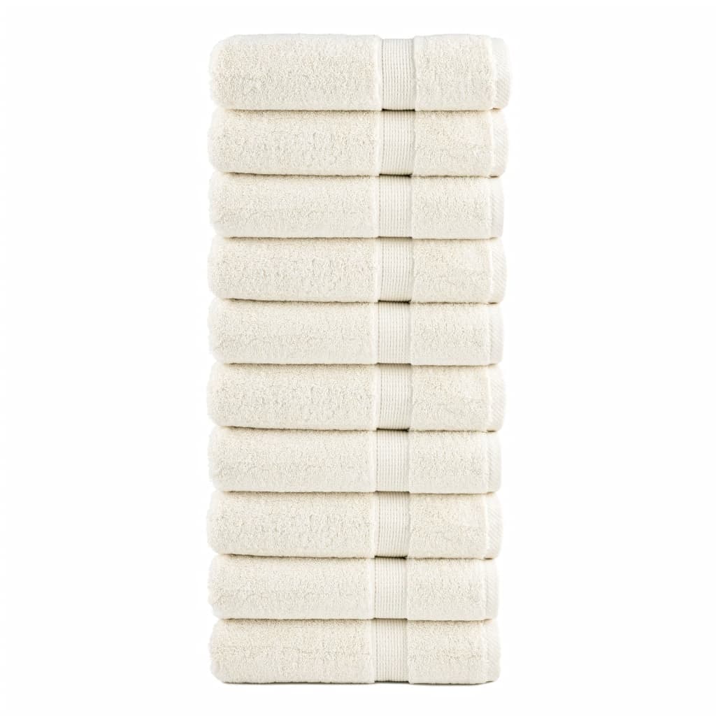 VidaXL Handdoeken solund 10 Stück 600 g m² 50x100 cm cremefarben