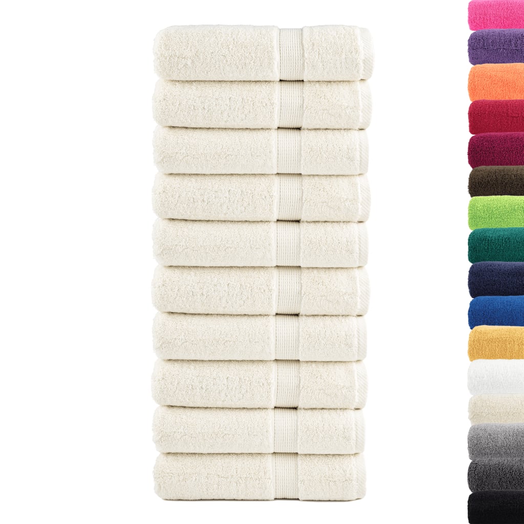 VidaXL Handdoeken solund 10 Stück 600 g m² 50x100 cm cremefarben
