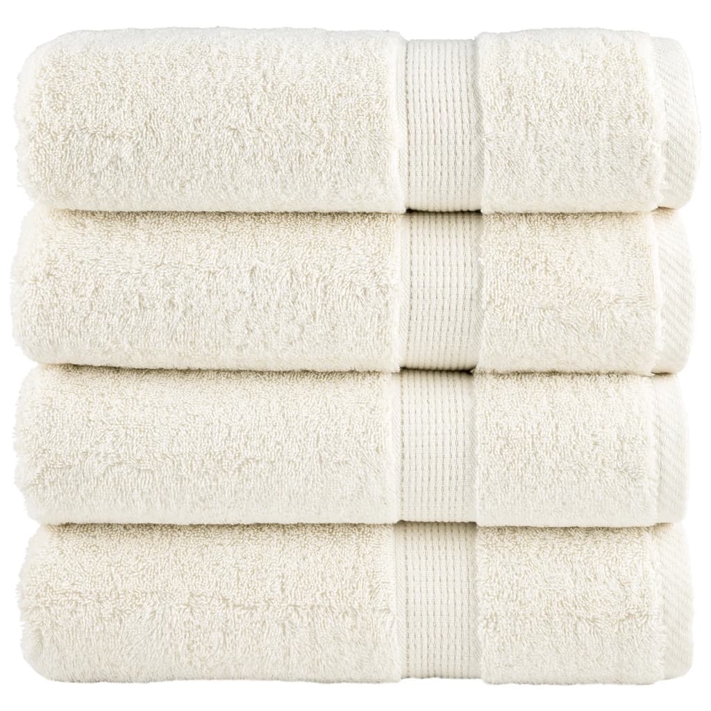 VidaXL Badetücher, 4 Stück, 600 g/m², 70 x 140 cm, cremefarben
