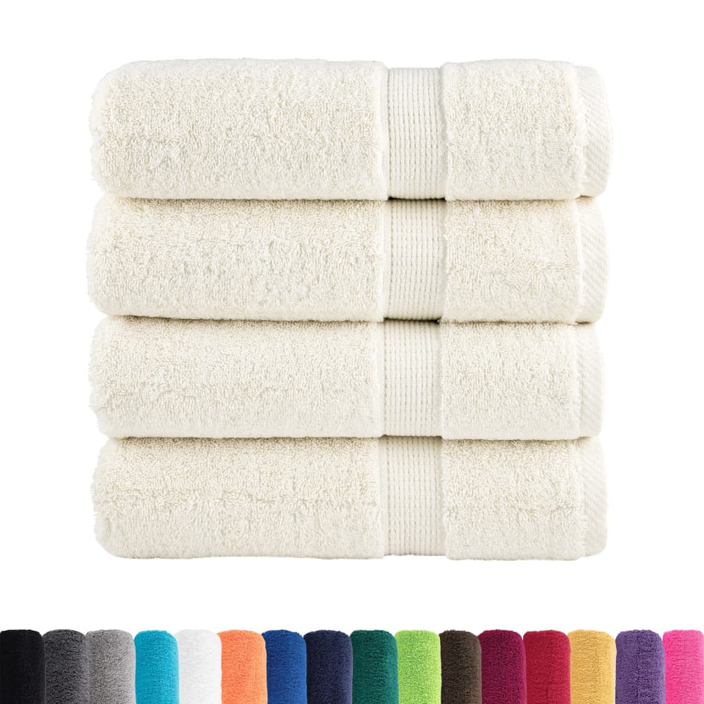 VidaXL Badetücher, 4 Stück, 600 g/m², 70 x 140 cm, cremefarben