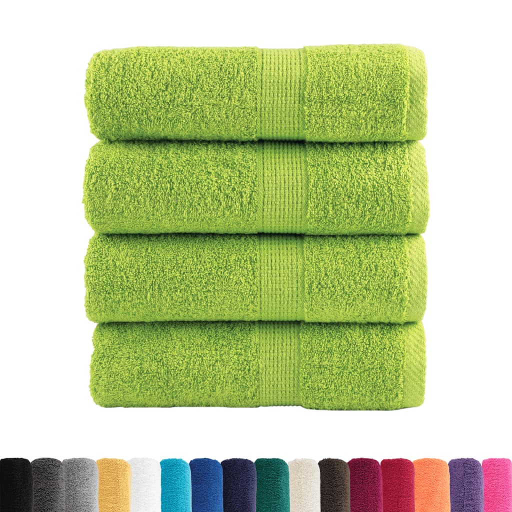 VidaXL Gästetücher, 4 Stück, 600 g/m², 30 x 30 cm, Apfelgrün